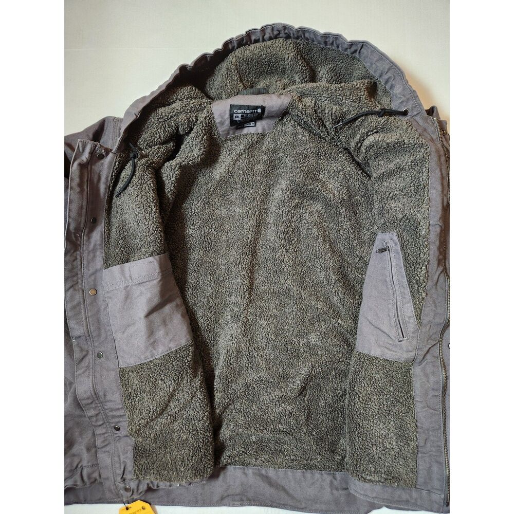 Carhartt Washed Duck Sherpa‑Lined Utility Jacket 5XL Relaxed Fit - Picture 4 of 12